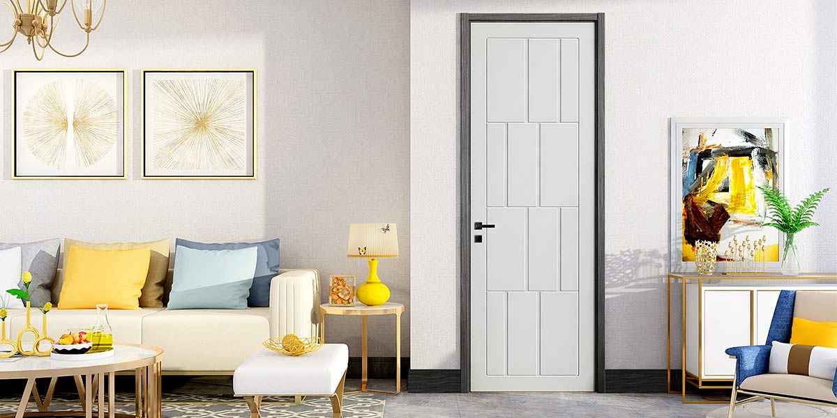 Cửa đơn gỗ sơn mài trắng hiện đại Cửa gỗ trắng hiện đại