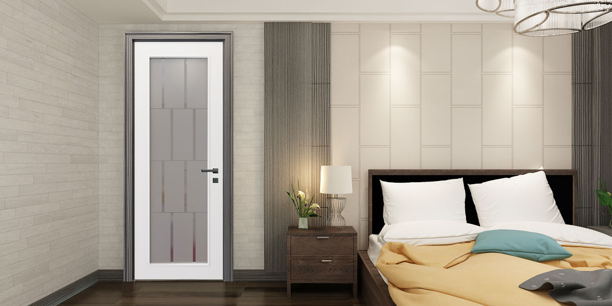Cửa đơn gỗ sơn mài trắng hiện đại Cửa đơn hiện đại