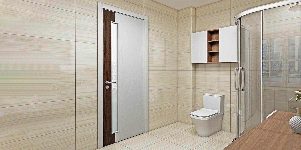 Cửa phòng đặt riêng màu trắng và gỗ