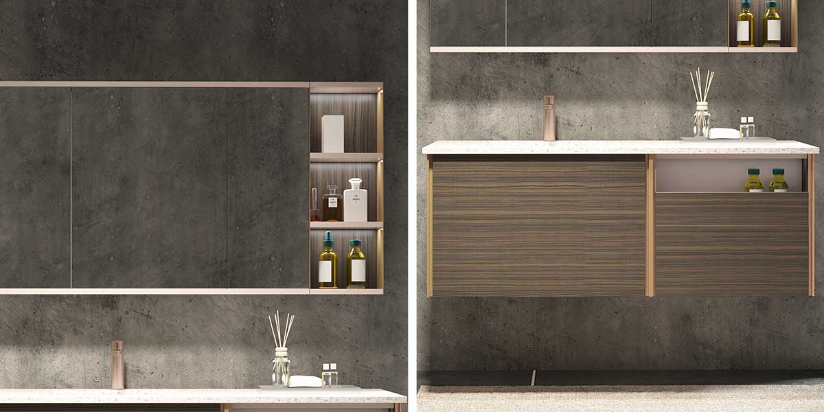 Phòng tắm màu nâu hiện đại Cabinet Tủ phòng tắm màu nâu hiện đại