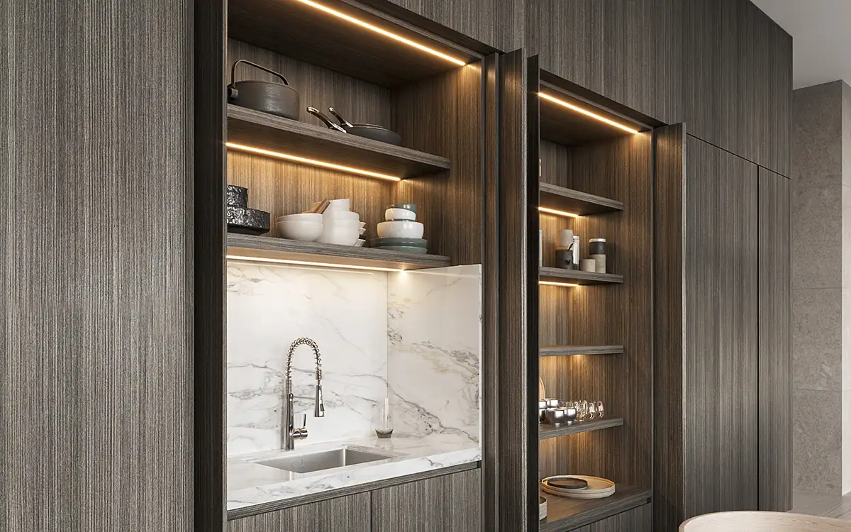tủ cao có cửa bỏ túi