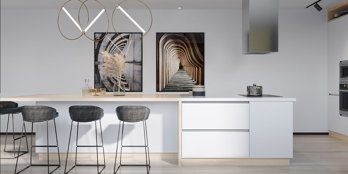 Nhà bếp kiểu Scandinavia màu trắng hiện đại Design Thiết kế nhà bếp Scandinavia màu trắng hiện đại