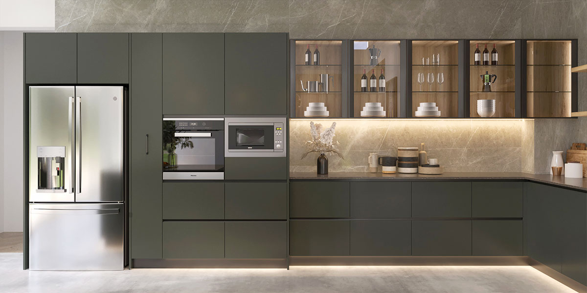 Bếp màu xám đậm Tủ Phong Cách Tối Giản Tủ Bếp Màu Xám Đậm Phong Cách Tối Giản