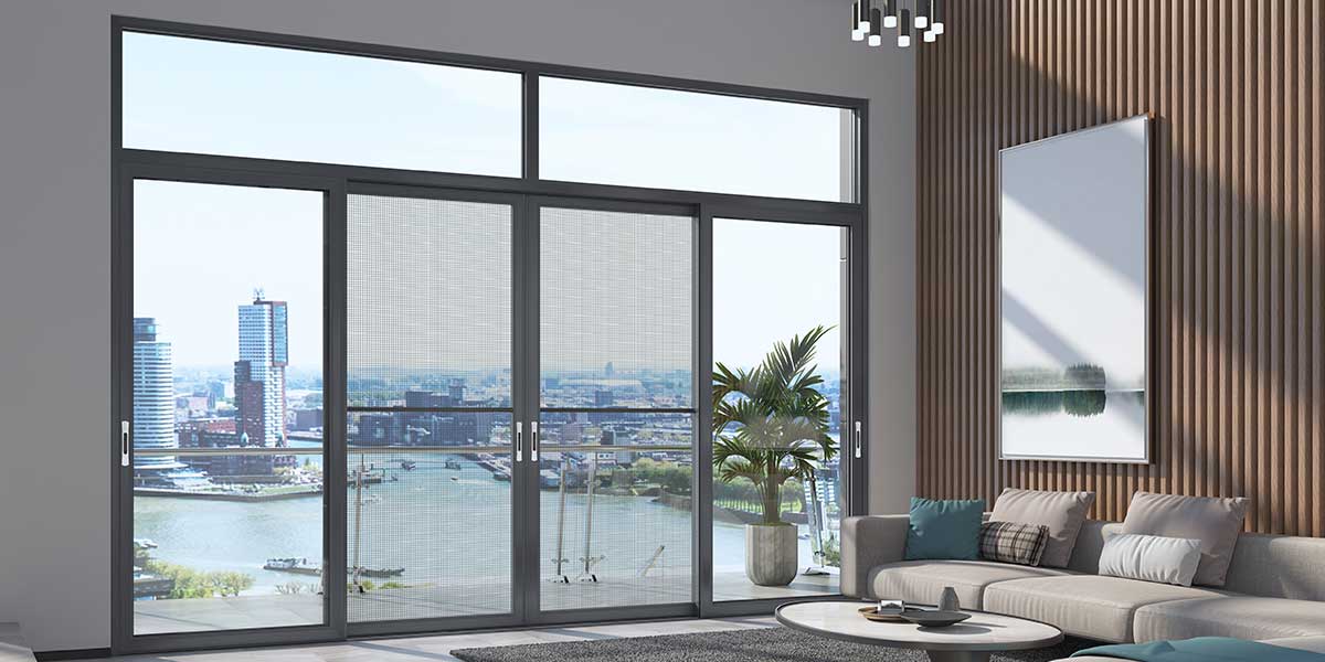 Cửa trượt nhôm khung đen