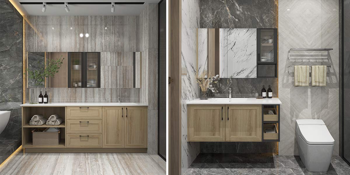 Bàn trang điểm phòng tắm kiểu Transitional Shaker Bàn trang điểm phòng tắm phong cách Shaker chuyển tiếp